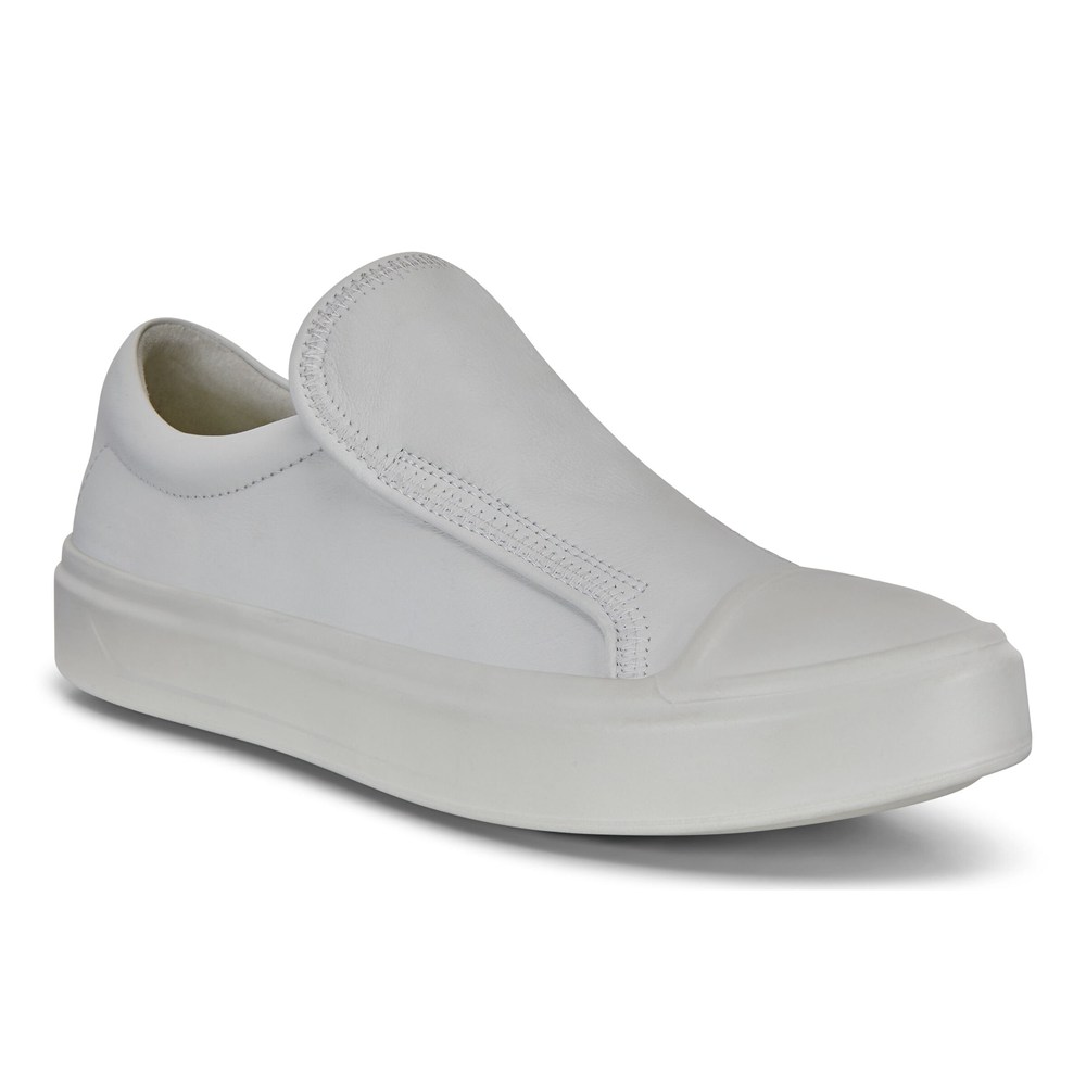 ECCO Womens Slip-On White - Flexure T-Cap Sneakers - YQC-301429